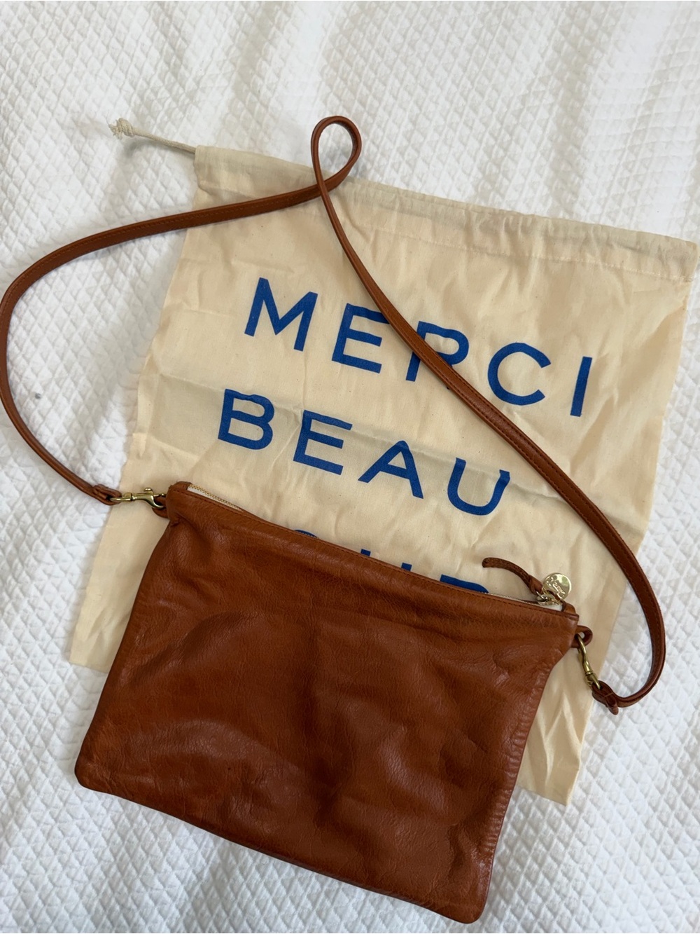 Merci Beaucoup Brown Leather Crossbody Bag